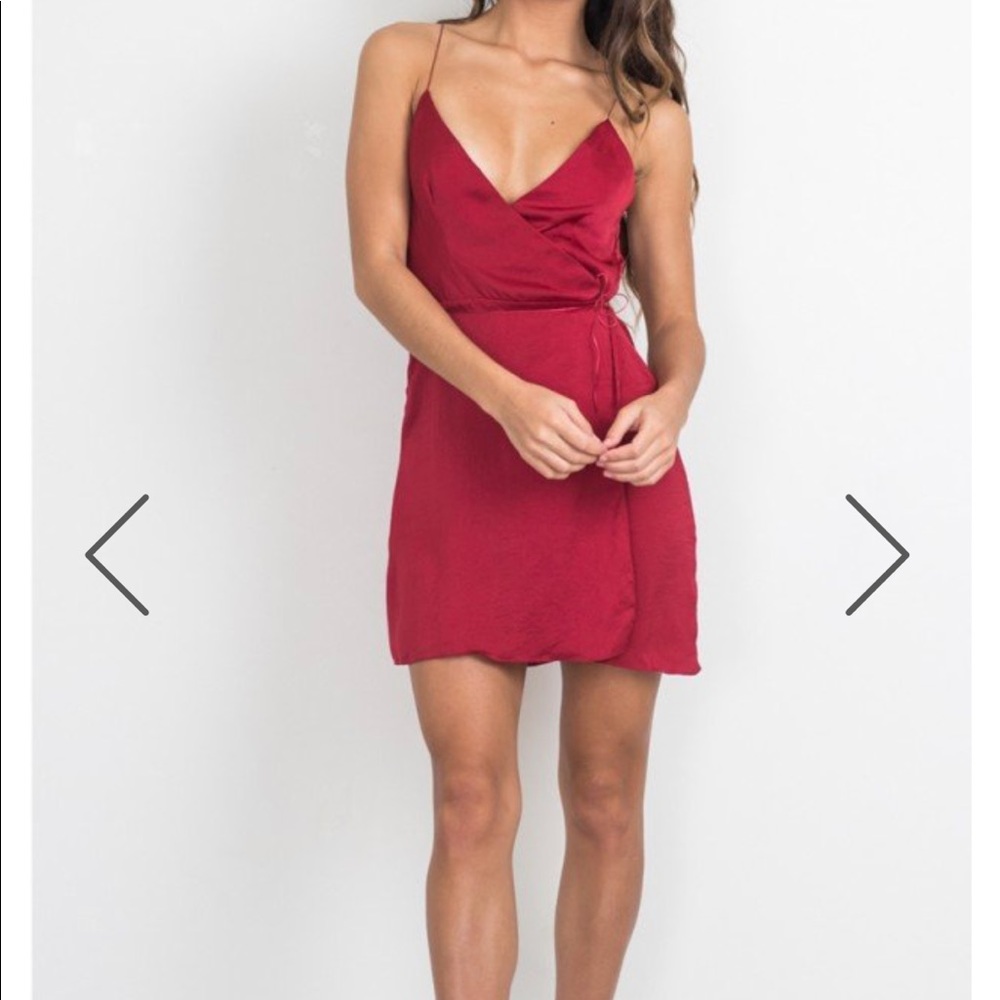 Beautiful dark red tie dress